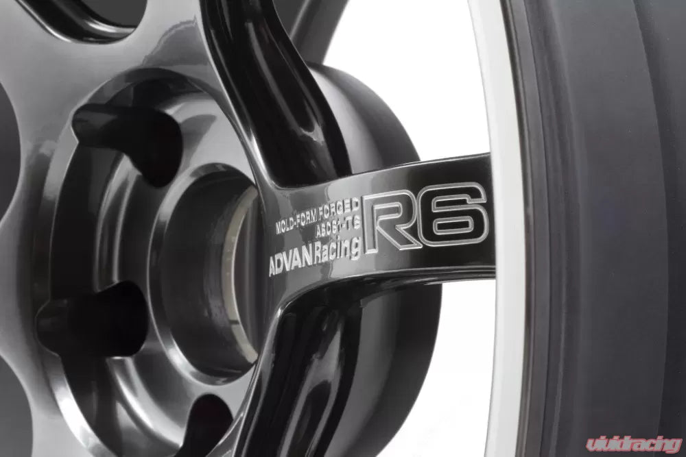 Advan R6 18X10.5+24 5-114.3 Machining & Racing Hyper Black Wheel
