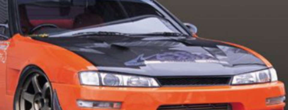 M-Sports Cooling Bonnet Hood Nissan 240SX S14 Kouki - Carbon
