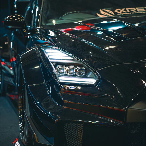 09-25 Nissan GT-R NOVA-Series LED Projector Headlights Black/ Alpha-Black (ETA late Apr)