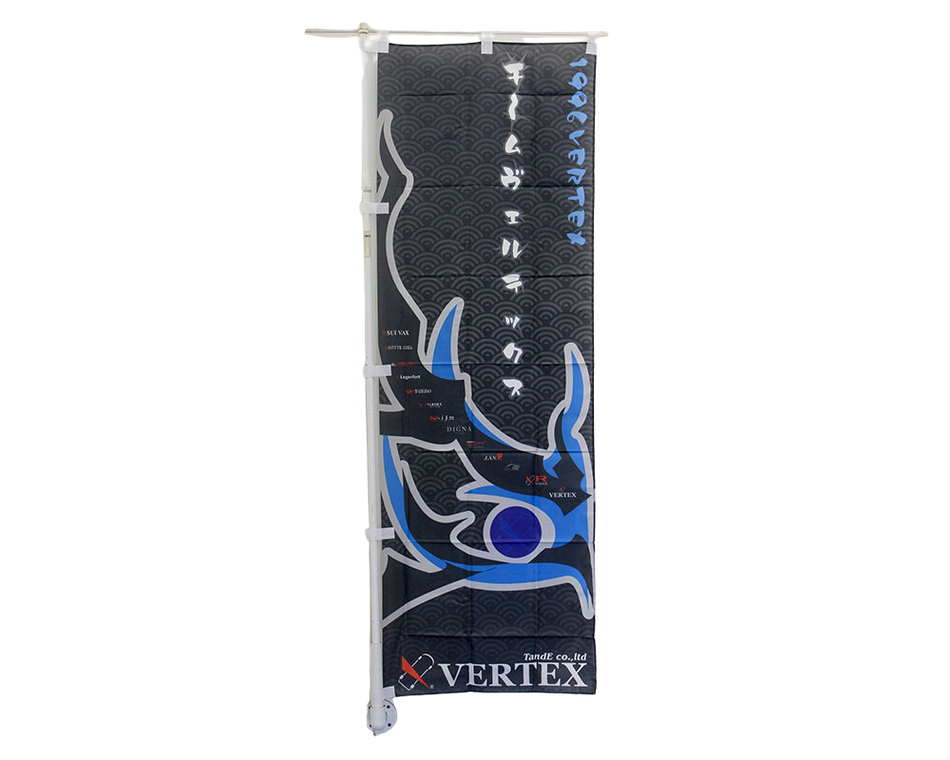 Vertex Black-Blue Kumadori Nobori Flag - REWRK Collective