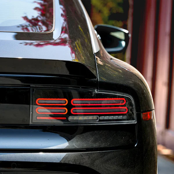 23-25 Nissan Z Quad-Loop Style NOVA-Series Prismatic LED Tail Lights Black/Alpha Black