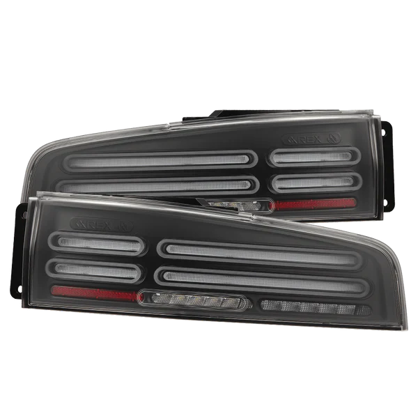 23-25 Nissan Z Quad-Loop Style NOVA-Series Prismatic LED Tail Lights Black/Alpha Black