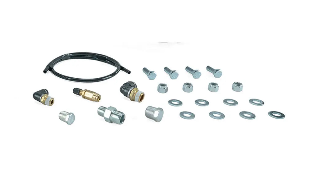 Airlift 4 Gal. Polished Tank w/ Viair 444c black compressor, 1/4" & 3/8" fittings & tank mounting hardware - REWRK Collective