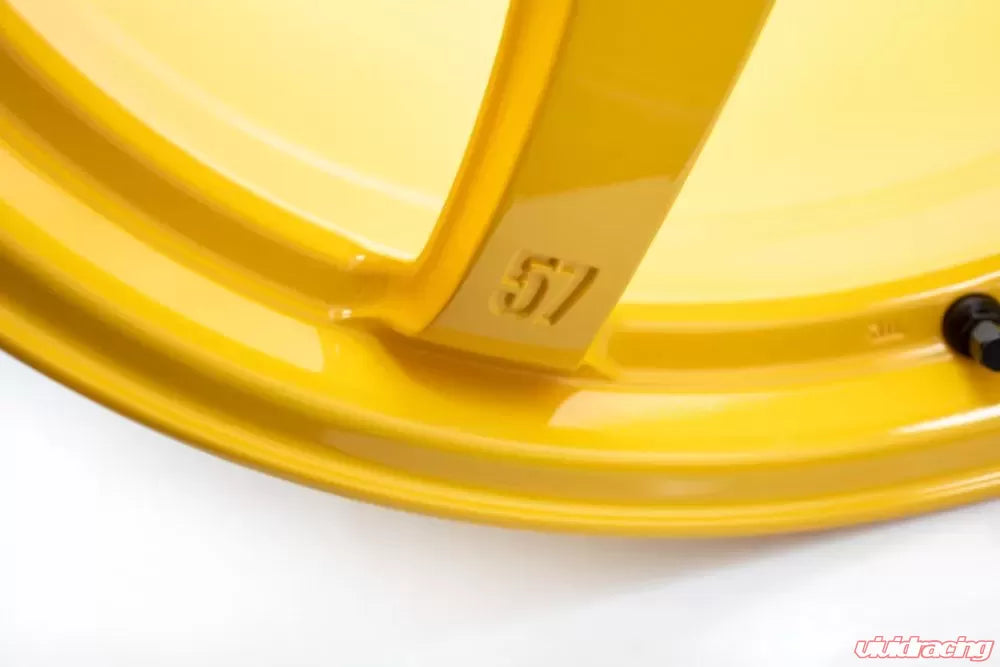 Gram Lights 57CR 17X9.0+38 5-100 Mach Yellow Wheel 2324 Limited