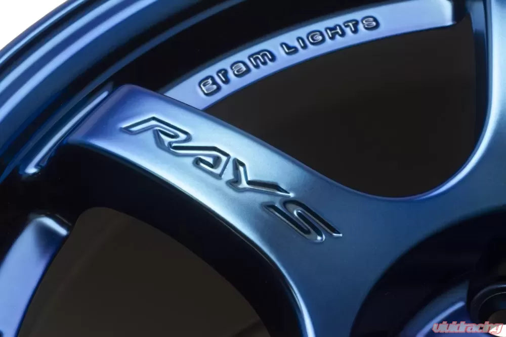 Gram Lights 57DR 15X8.0+35 4-100 Spatta Blue Wheel
