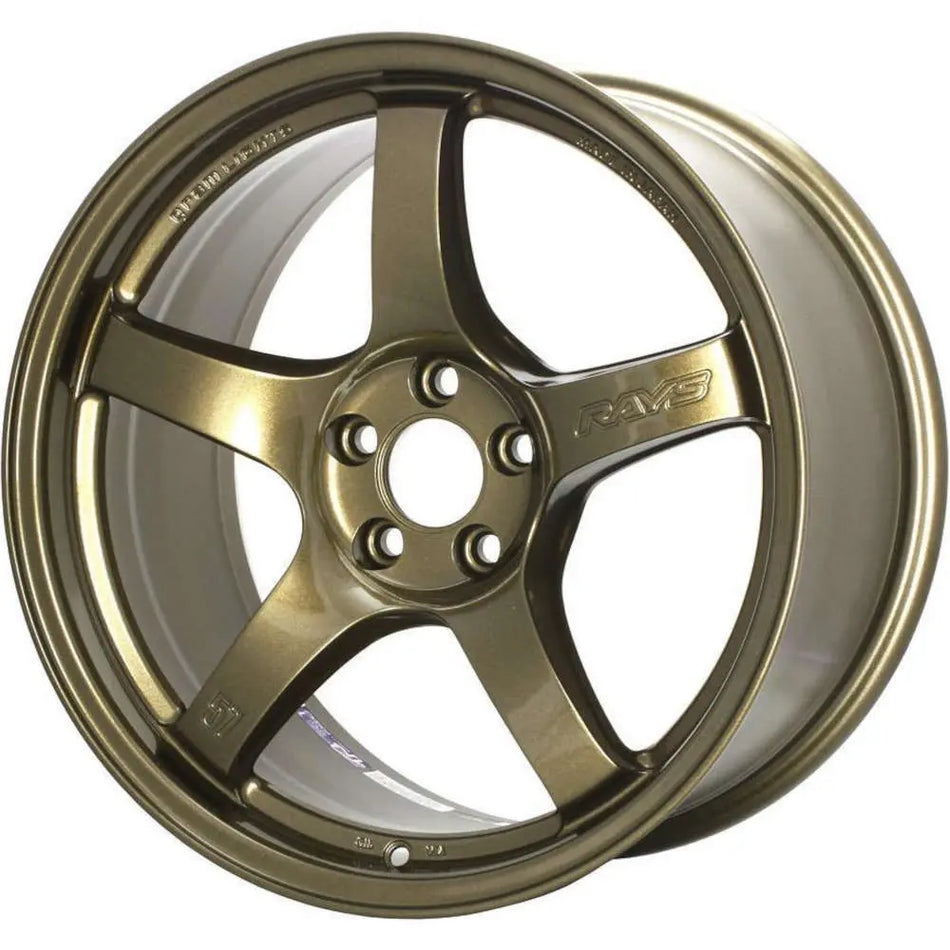 Gram Lights 57DR 18X9.5+12 5-114.3 Almite Gold Wheel