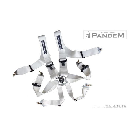 Pandem 6PT Seat Belt Harness White - REWRK Collective