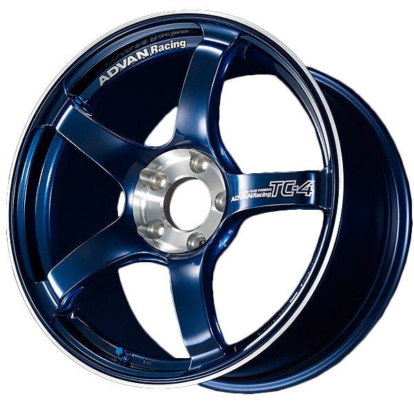 Advan TC-4 SE 15X8.0+35 4-100 Racing Indigo Blue & Diamond Cut Wheel