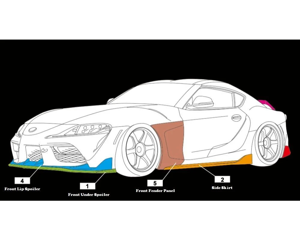 AimGain FRP Front Under Spoiler Toyota Sport V2 GR Supra A91 | A90 2020-2024