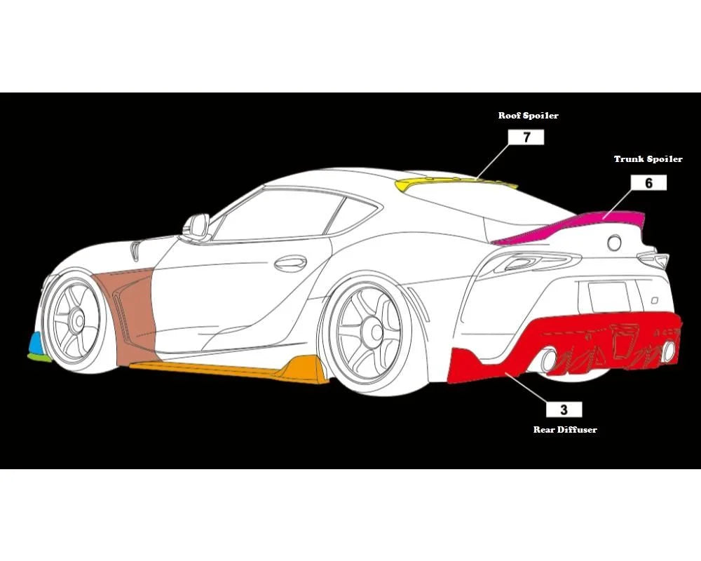 Aimgain Carbon Fiber Rear Diffuser Toyota Sport V2 GR Supra A91 | A90 2020-2024