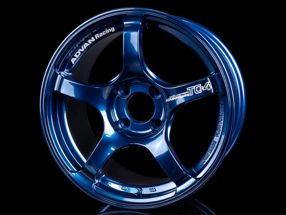 Advan TC4 15X8.0+35 4-100 Racing Indigo Blue (No Ring) Wheel