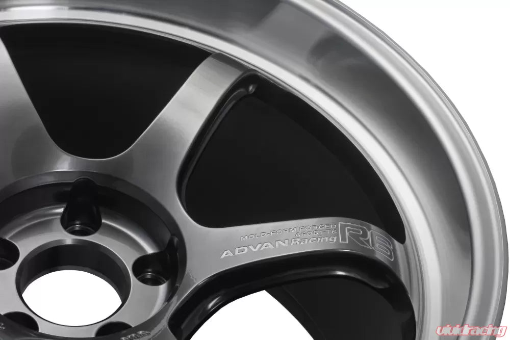 Advan R6 18X9.5+45 5-100 Machining & Racing Hyper Black Wheel