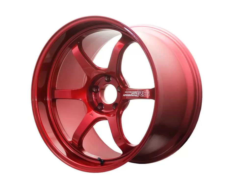 Advan R6 18X9.5+45 5-100 Racing Candy Red Wheel