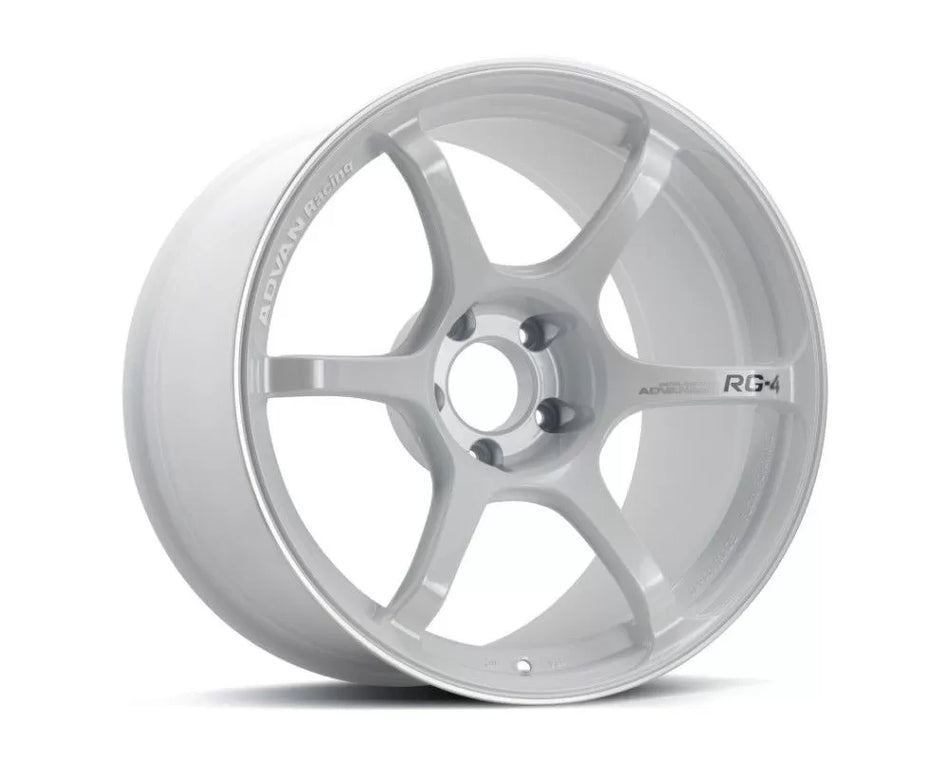 Advan RG-4 18X11.0+15 5-114.3 Racing White Metallic & Ring Wheel