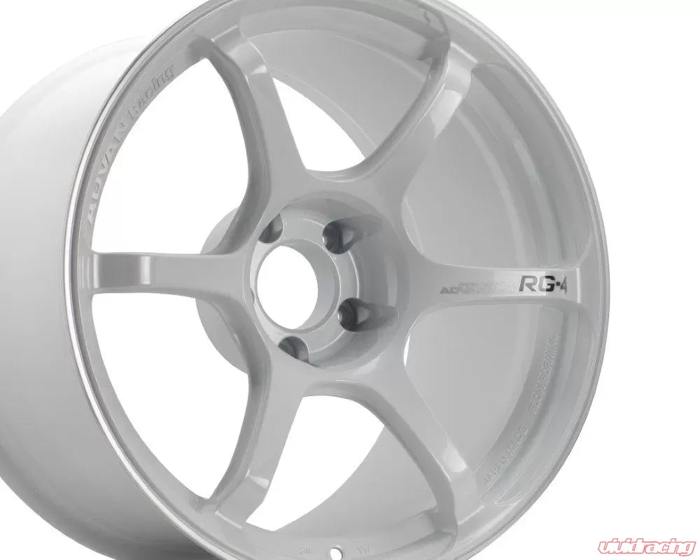 Advan RG-4 18X9.5+38 5-120 Racing White Metallic & Ring Wheel