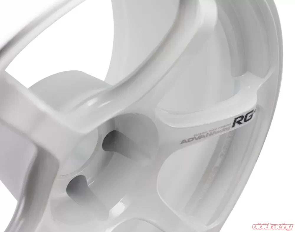 Advan RG-4 18X11.0+15 5-114.3 Racing White Metallic & Ring Wheel