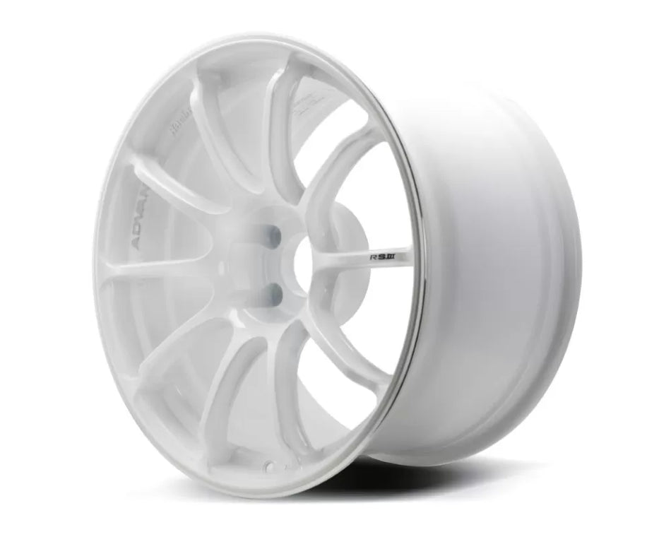 Advan RSIII 18X10.5+15 5-114.3 Racing White Metallic & Ring Wheel