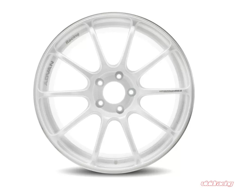 Advan RSIII 18X10.5+15 5-114.3 Racing White Metallic & Ring Wheel