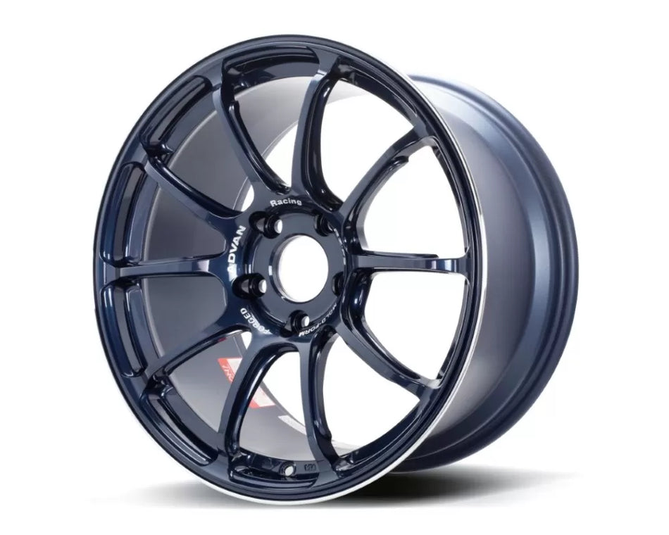 Advan RZ-F2 18X9.5+12 5-114.3 Racing Titanium Blue & Ring Wheel