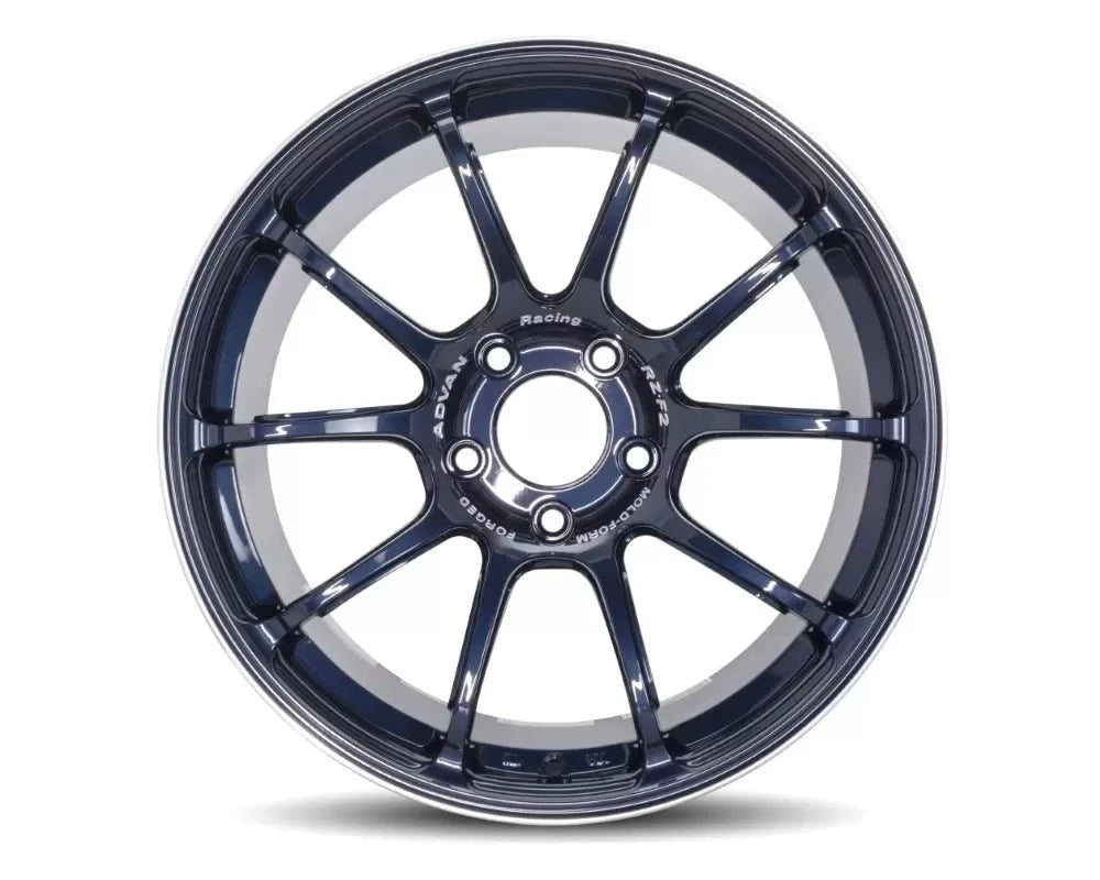 Advan RZ-F2 18X9.5+12 5-114.3 Racing Titanium Blue & Ring Wheel