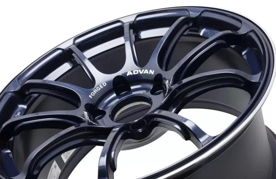 Advan RZ-F2 18X9.5+12 5-114.3 Racing Titanium Blue & Ring Wheel