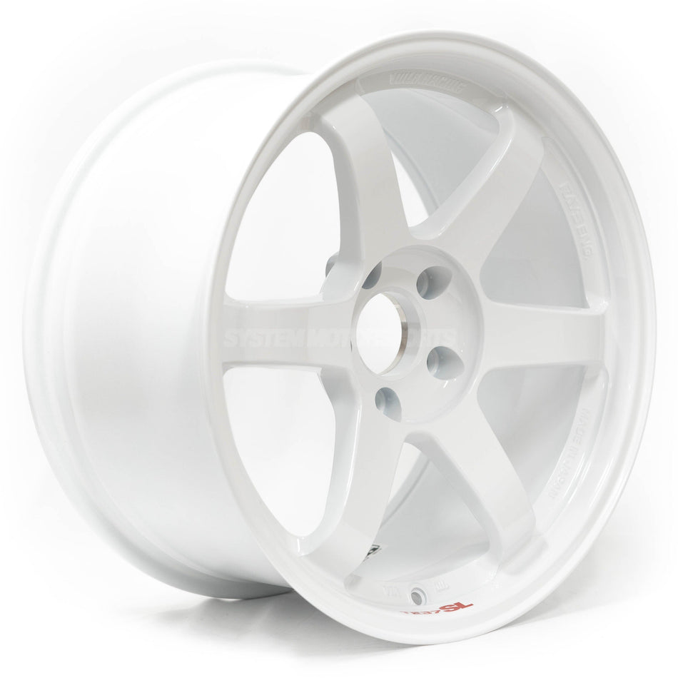 Volk Racing TE37SL 18X10.5+15 5-114.3 Dash White Wheel