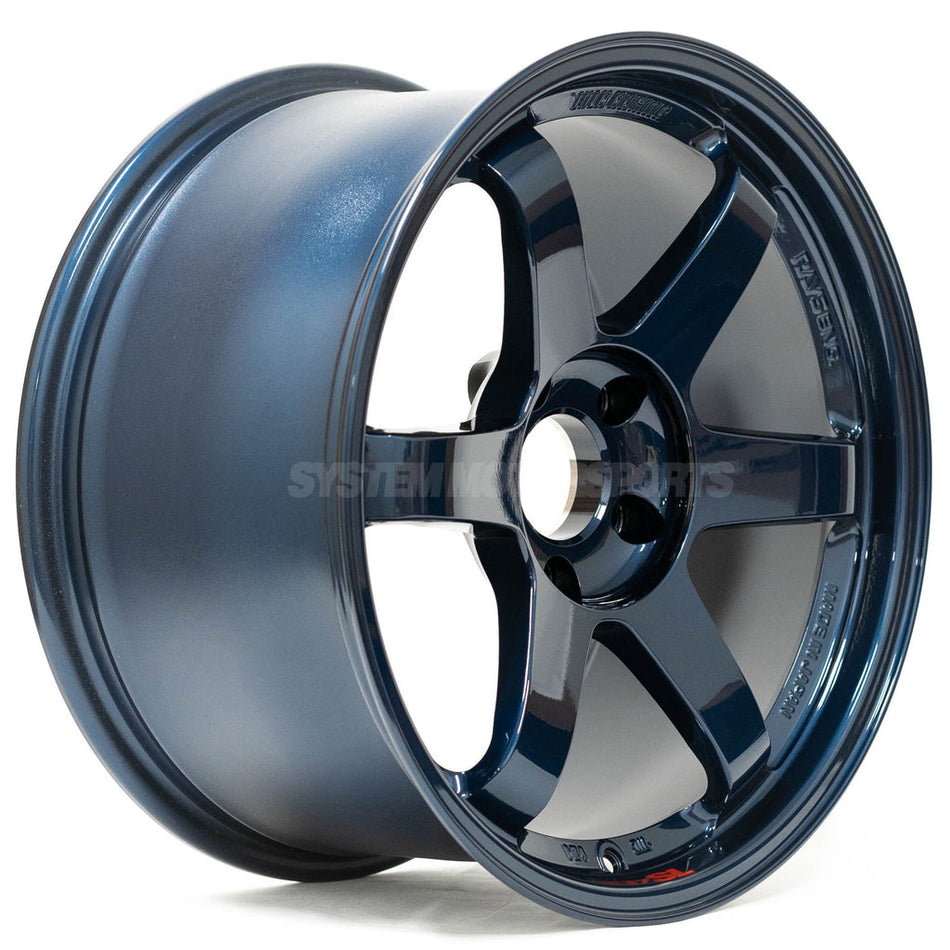 Volk Racing TE37SL 18X10.5+15 5-114.3 Mag Blue Wheel