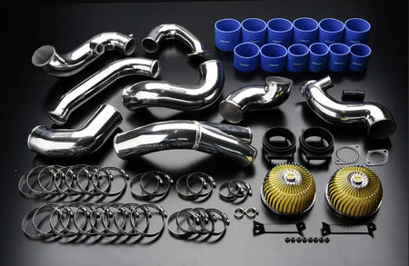 GReddy 95-02 Nissan Skyline GT-R BCNR33/BNR34 Twin Airinx AY-S Intake Kit w/ 80mm Z32 Airflow Meters - REWRK Collective