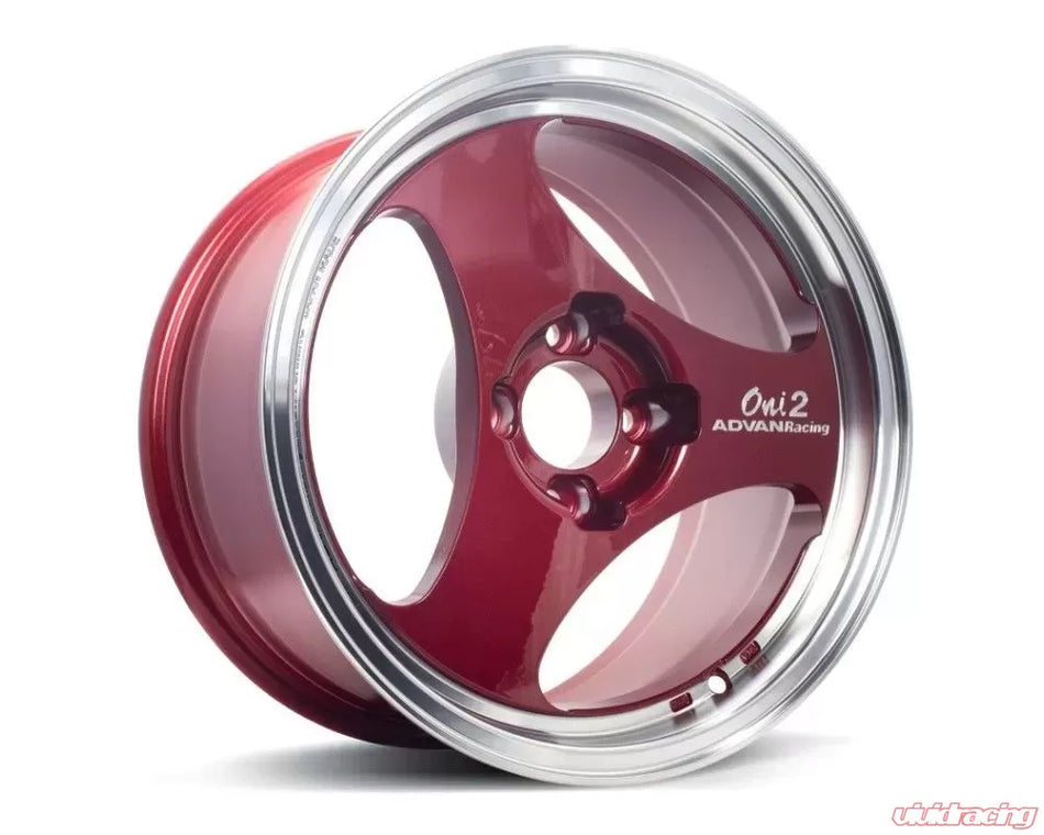 Advan ONI2 15X8.0+30 4-100 Machining & Racing Candy Red Wheel