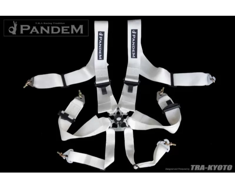 Pandem 6PT Seat Belt Harness White - REWRK Collective