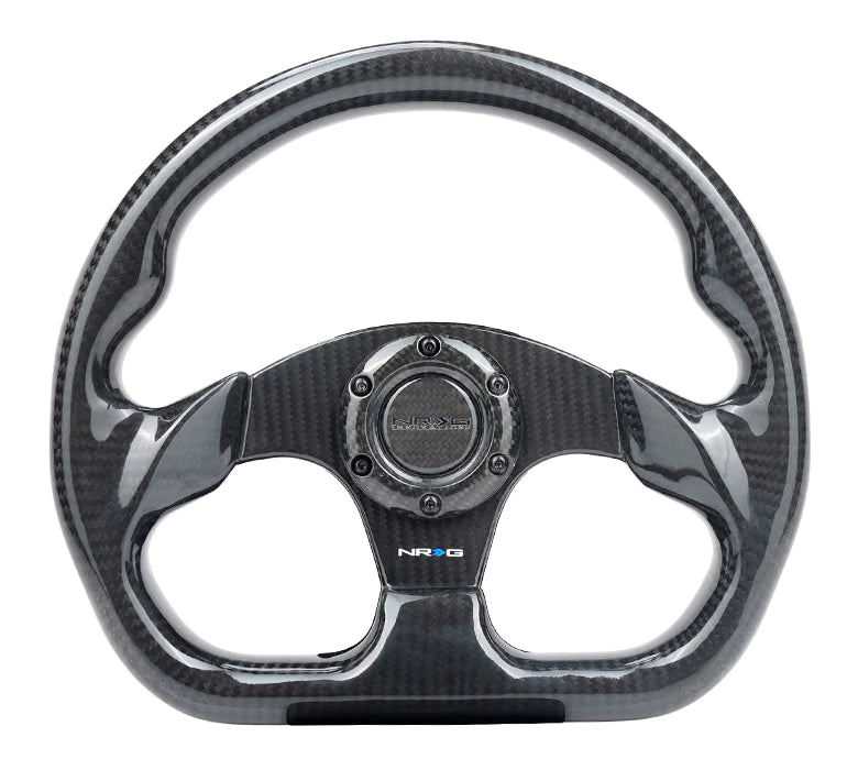 NRG Carbon Fiber Steering Wheel Flat Bottom - REWRK Collective