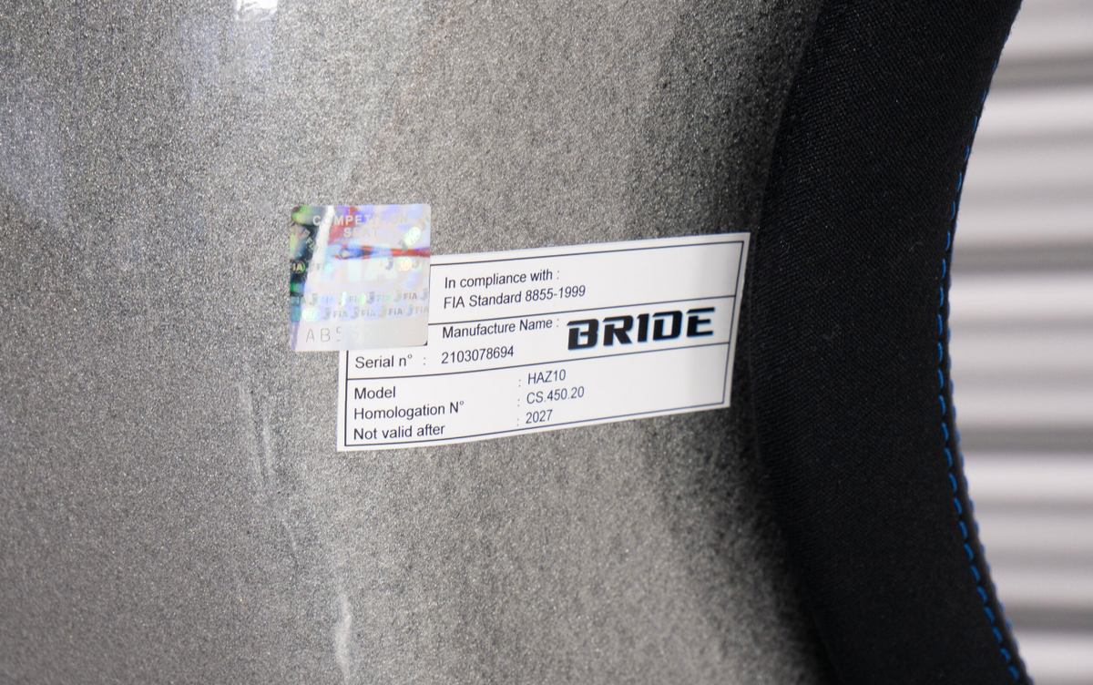 GReddy x Bride Zeta4 Bucket FIA Racing Seat - Black/Blue Stitching Silver Shell - REWRK Collective