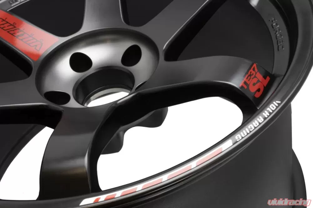 Volk Racing TE37 SL Black Edition III 18X10.5+14 5-114.3 Pressed Black/Rim REDOT Wheel