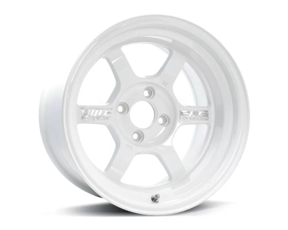 Volk Racing TE37V 2324 14X8.0+25 4-100 Dash White Wheel