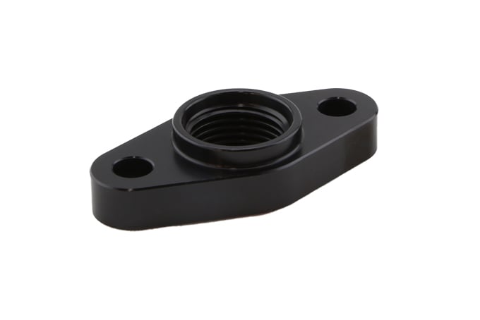 Turbosmart Billet Turbo Drain Adapter w/ Silicon O-Ring 52mm Mounting Holes - T3/T4 Style Fit - REWRK Collective