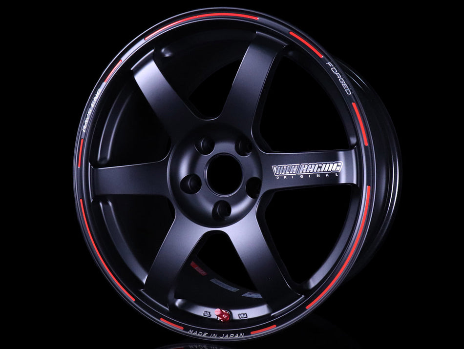 Volk Racing TE37 Saga Time Attack 18X11.0+12 5-114.3 Matte Black / REDOT Wheel