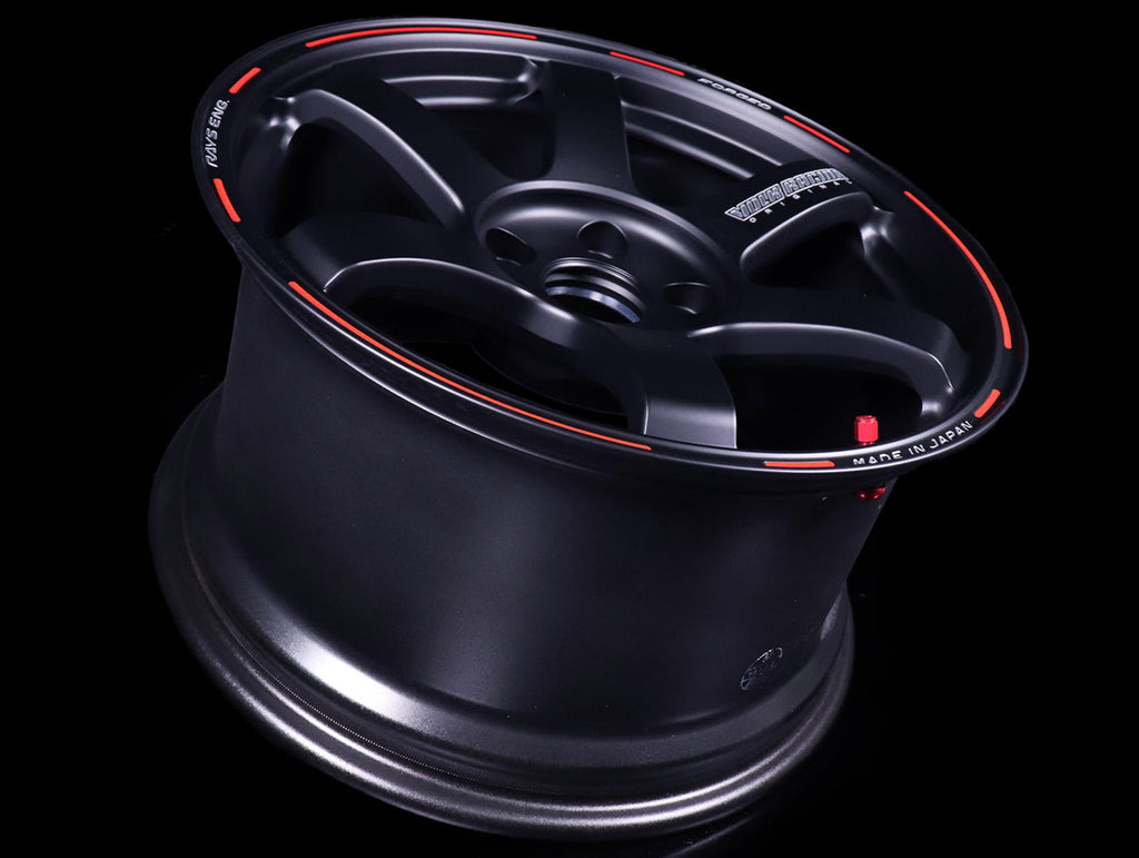 Volk Racing TE37 Saga Time Attack 18X11.0+12 5-114.3 Matte Black / REDOT Wheel
