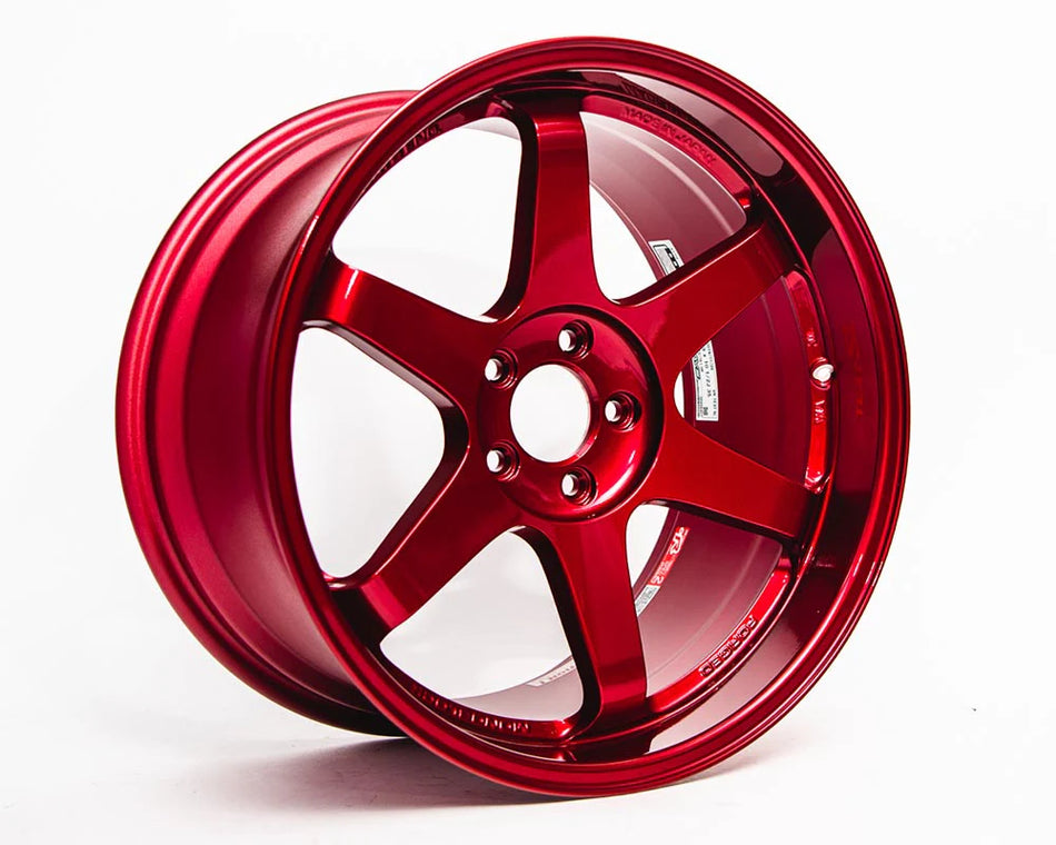 Volk Racing TE37SL 19X9.5+22 5-112 Hyper Red Wheel