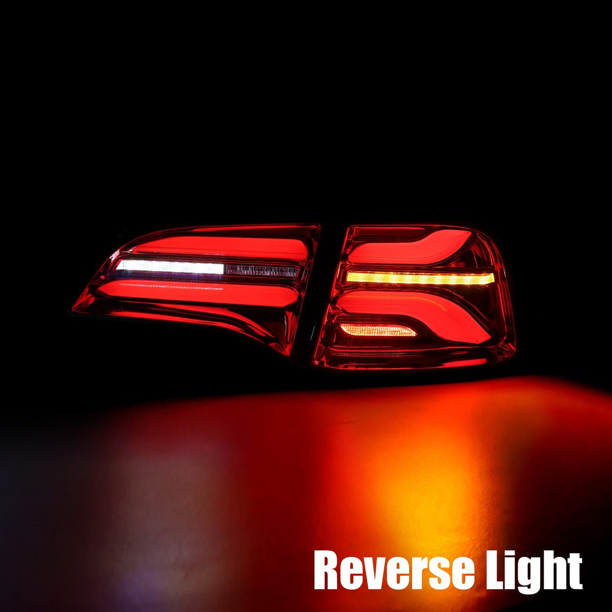 20-22 Tesla Model Y (With Stock Amber Turn Signal) PRO-Series LED Tail Lights Jet Black/  Red Smoke - REWRK Collective