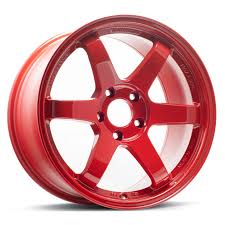 Volk Racing TE37SL 18X9.5+35 5-114.3 Red Wheel