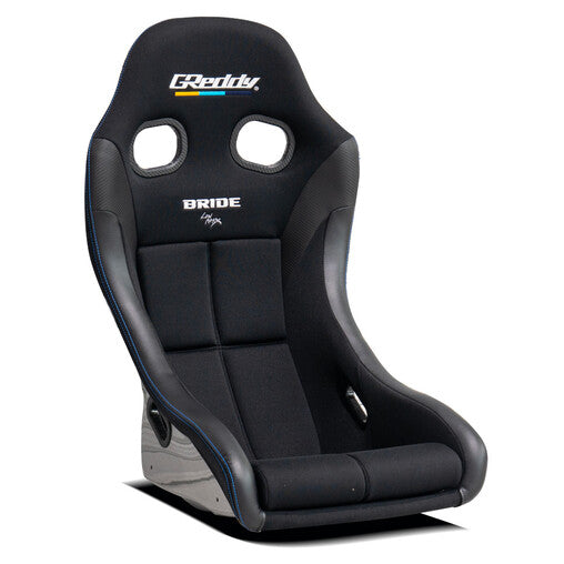 GReddy x Bride Zieg4 (Wide) Bucket FIA Racing Seat - Black/Blue Stitching Silver Shell - REWRK Collective