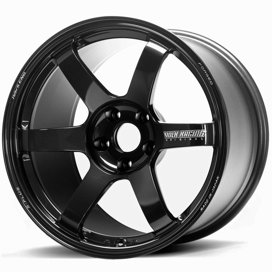 Volk Racing TE37 Saga S-Plus 18X9.5+20 5-112 Gloss Black Wheel