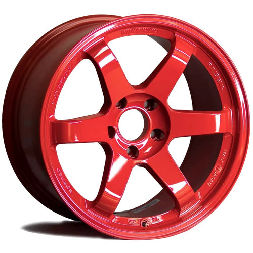 Volk Racing TE37SL 19X10.5+22 5-120 Red Wheel